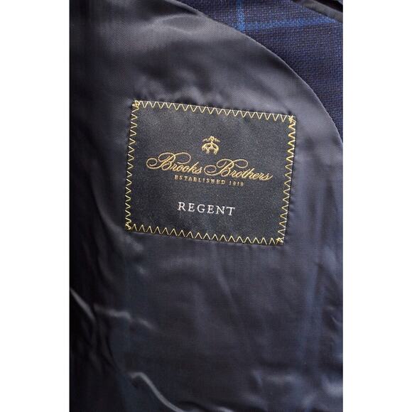 Brooks Brothers Sport Coat 46L Brown Blazer Regent Reda Wool window pane - Picture 11 of 14
